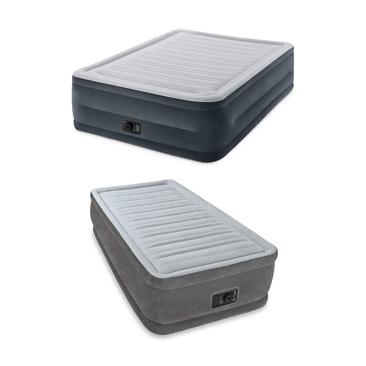 Intex Comfort Plush High Rise Queen & Pillow Rest Twin Air Mattress Set
