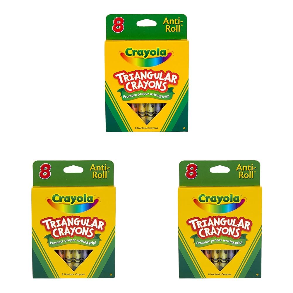 Crayola Triangular Crayons, 8-Pack, Set of 3