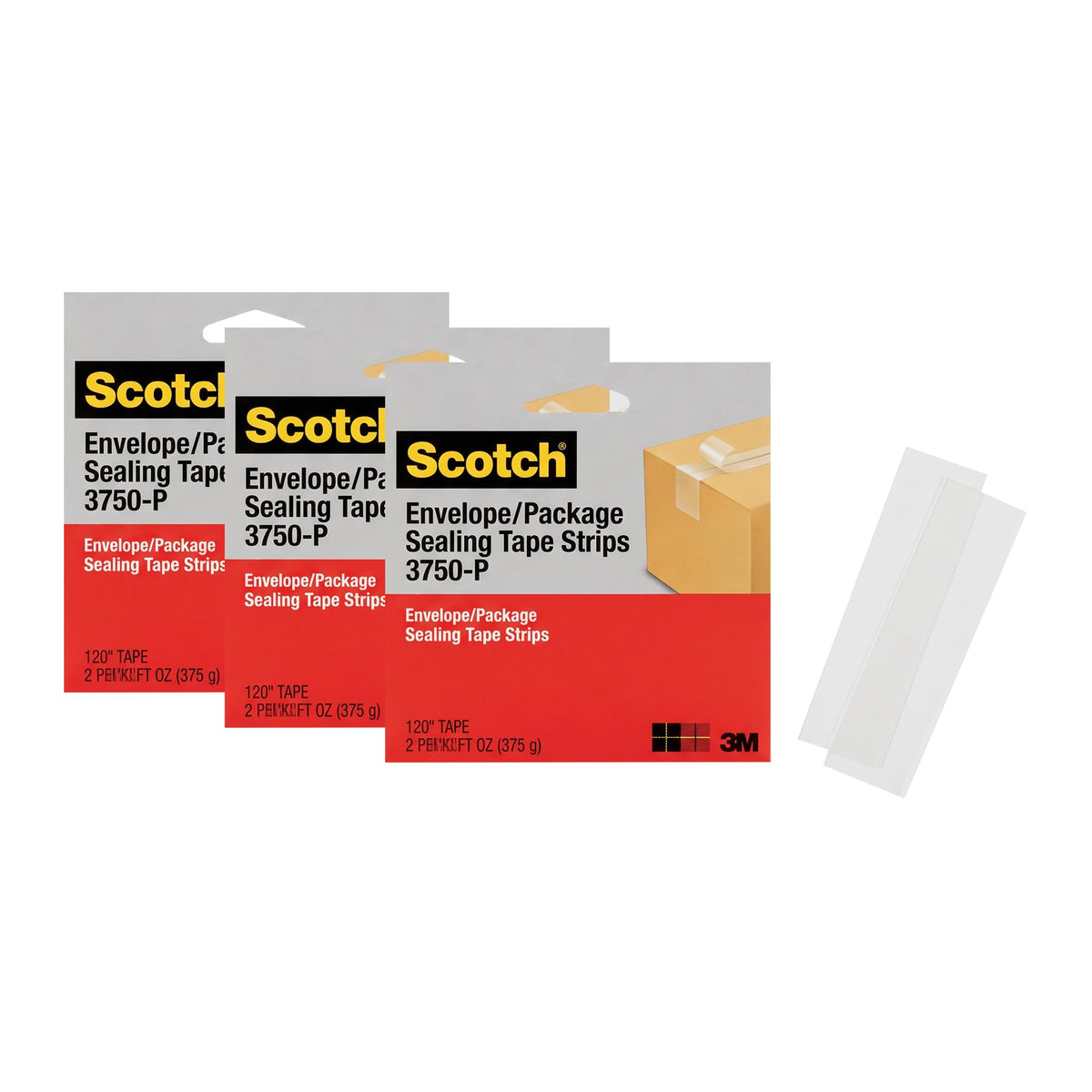 3M Tape Sheets 3750P, Clear, 2 in. x 6 in., 2 Pads (Pack of 3)