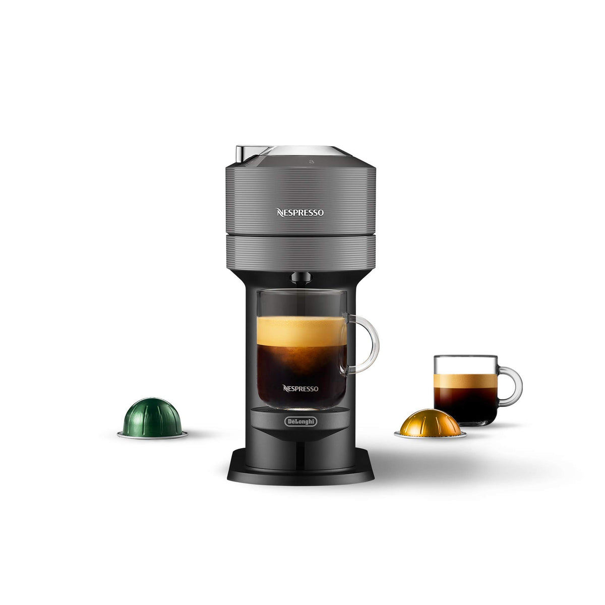 Nespresso Vertuo Next Coffee and Espresso Machine by De'Longhi, Dark Grey, Compact, One Touch to Brew, Single-Serve Coffee Maker and Espresso Machine (Renewed)