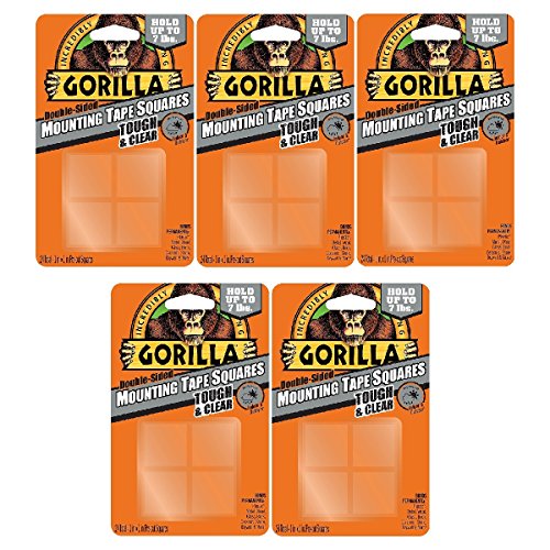 Gorilla Tough & Clear Double Sided Tape Squares 1in 24pk