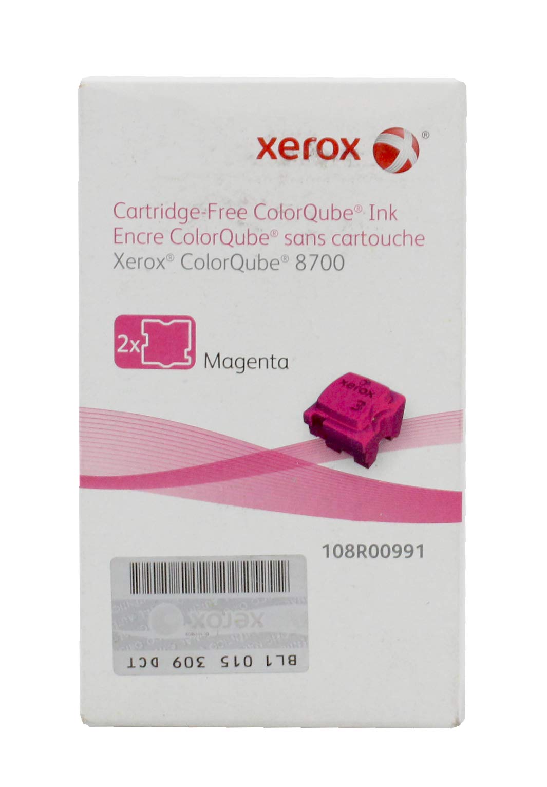 Genuine Xerox Magenta Solid Ink Sticks for the Xerox ColorQube 8700 (2 pcs/Box), 108R00991
