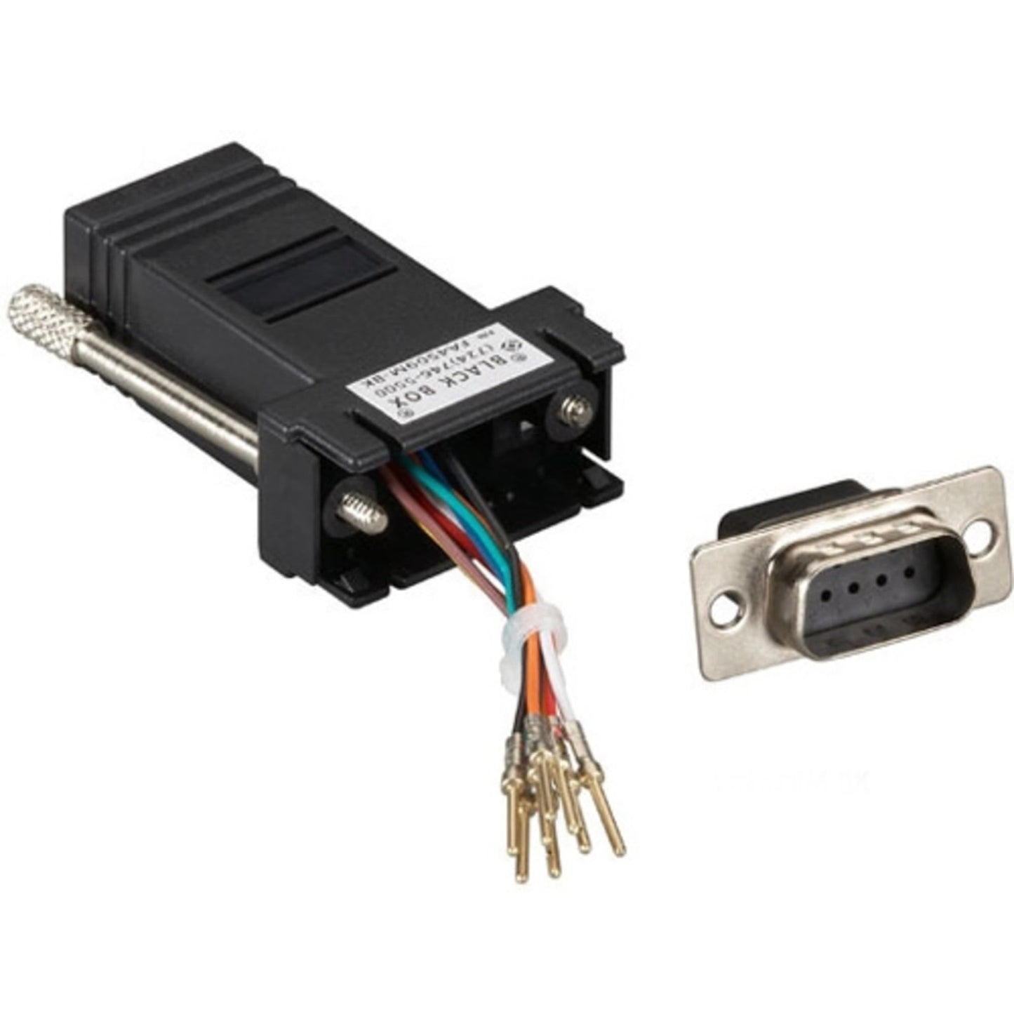 Black Box Corporation Modular Adapter KIT DB9F to RJ45F W/THUMBSCREWS Black