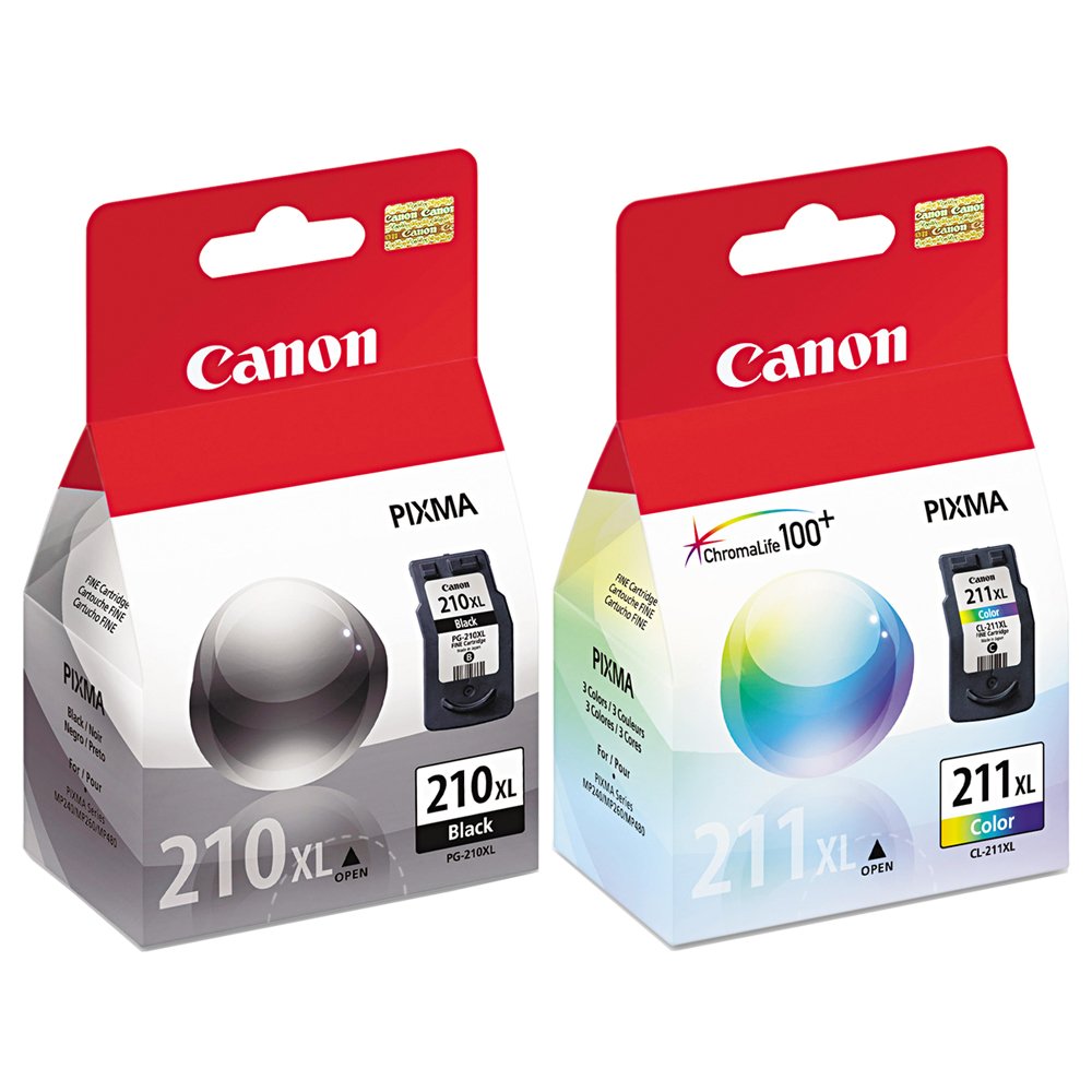 Canon PIXMA MP250 (PG210XL/CL211XL) Extra High Yield Ink Cartridge Set