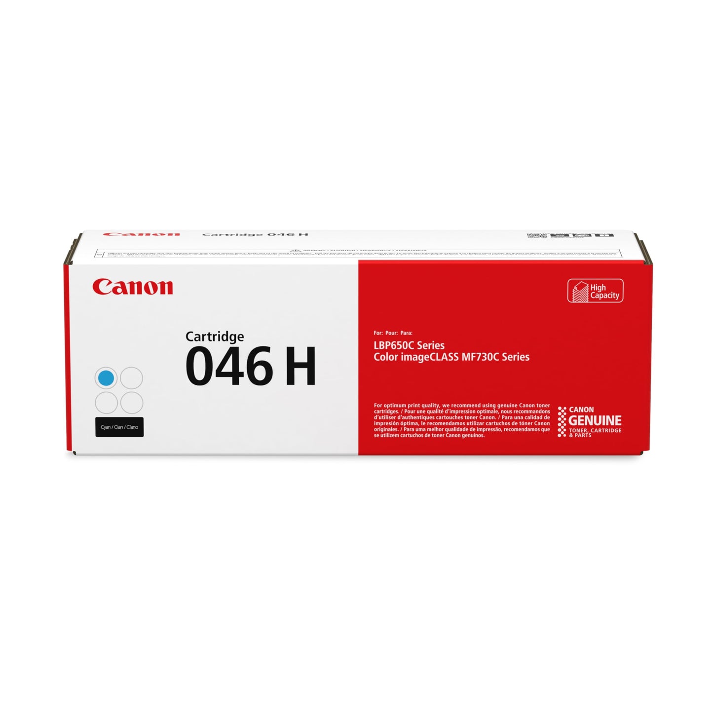 Canon Genuine 046 Cyan Toner Cartridge High Capacity Compatible with LBP654Cdw, MF731Cdw, MF733Cdw, MF735Cdw
