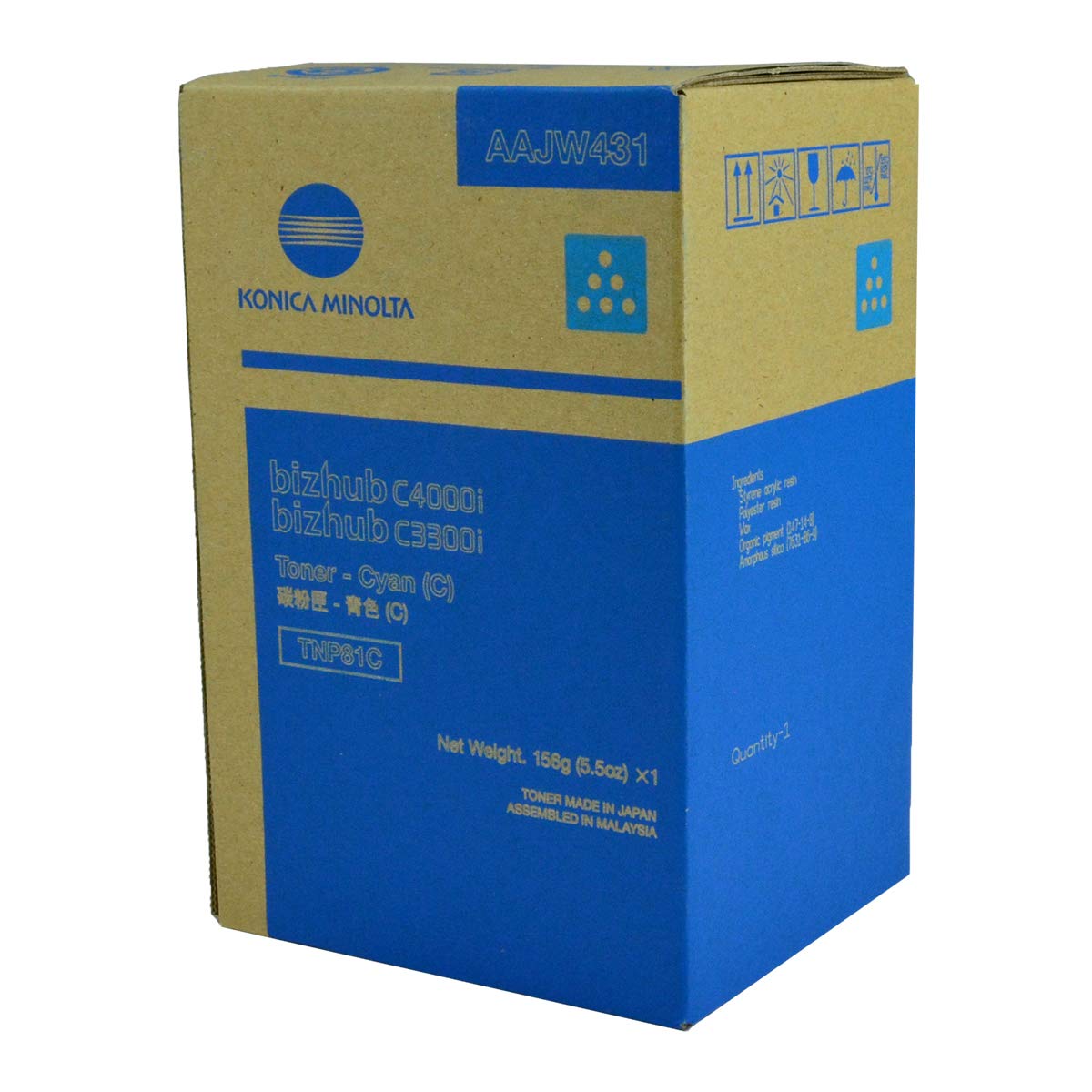 Konica Minolta AAJW431 TNP81C Cyan Toner Cartridge