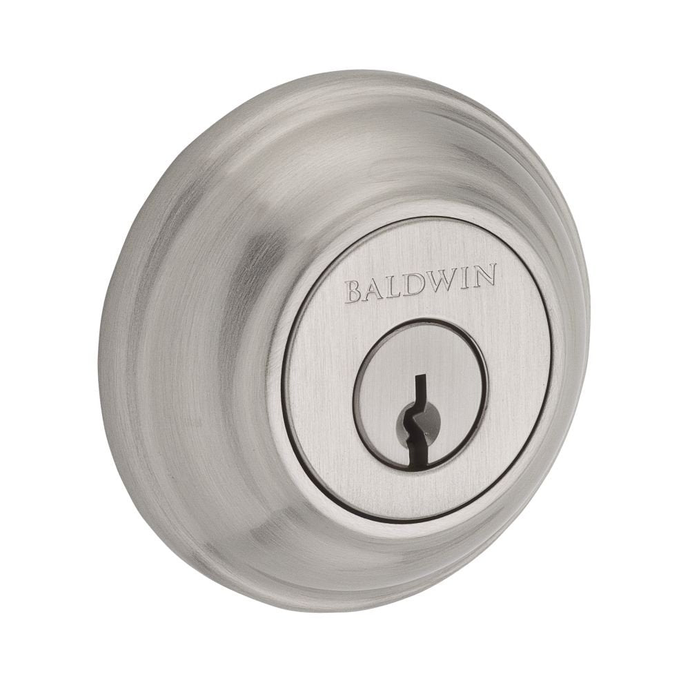 Baldwin Traditional Round Deadbolt SC.TRD.150.6L Satin Nickel