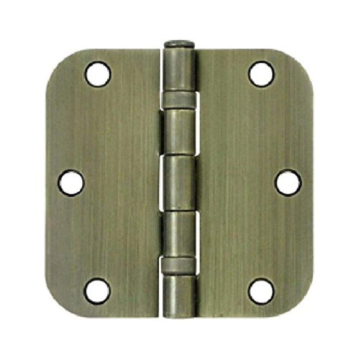 Deltana S35R5BB5 Residential Ball Bearing 3-1/2 Inch x 3-1/2 Inch Steel Hinge with 5/8 Inch Radius Corners Antique Brass