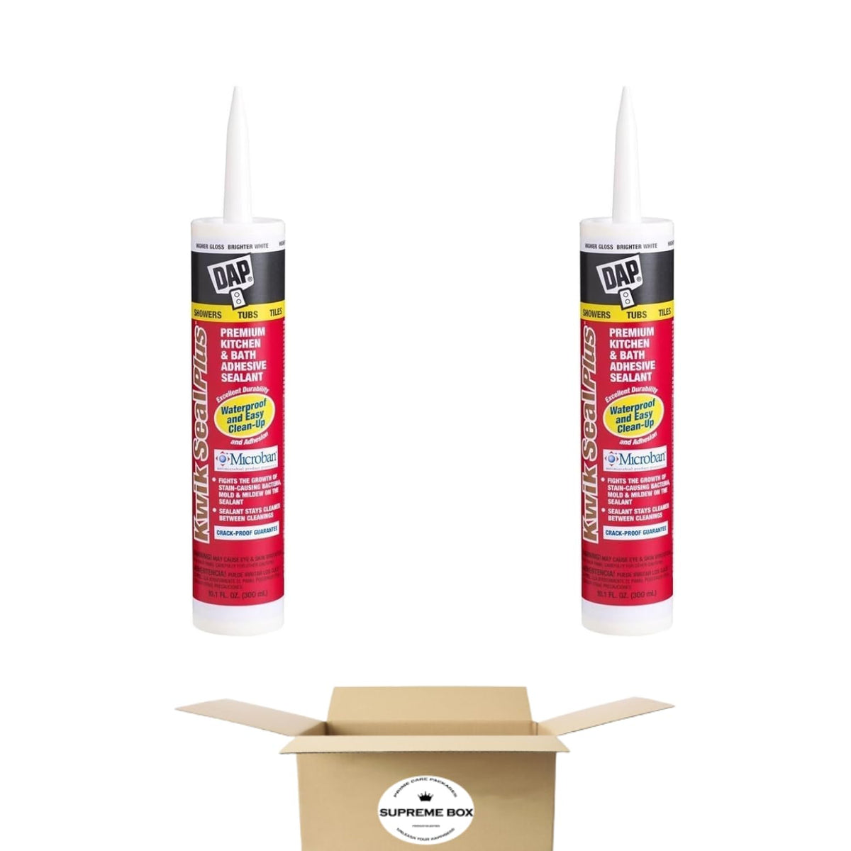 DAP Kwik Seal Plus 10.1 oz White Caulk, 2-Pack