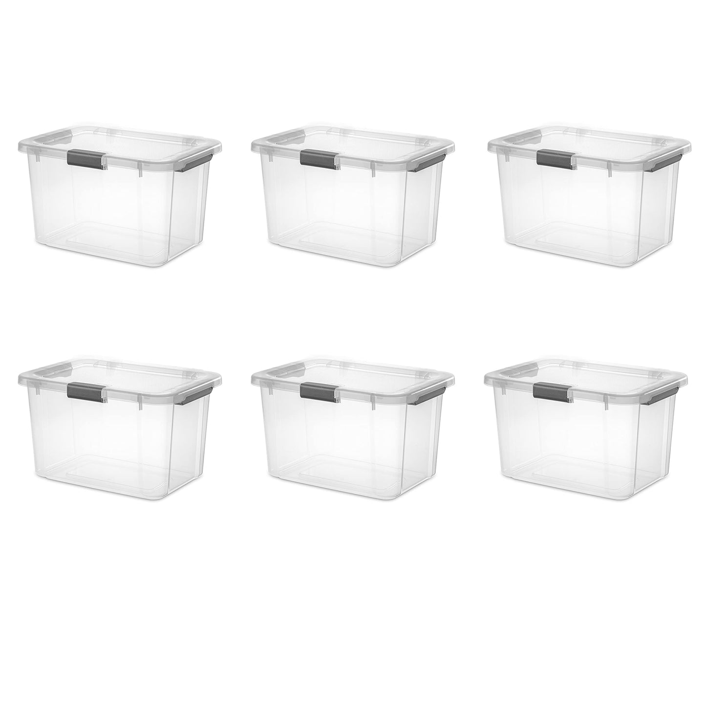 Sterilite 30 QT Hinged Lid Box 6-Pack