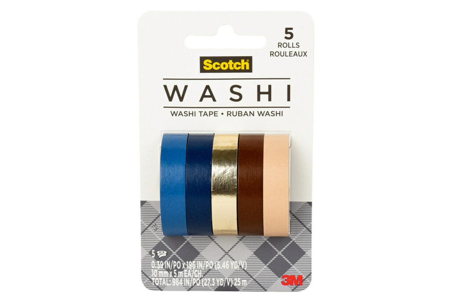 3M Scotch Washi Tape Earth Design 5 Rolls C1017-5-P6