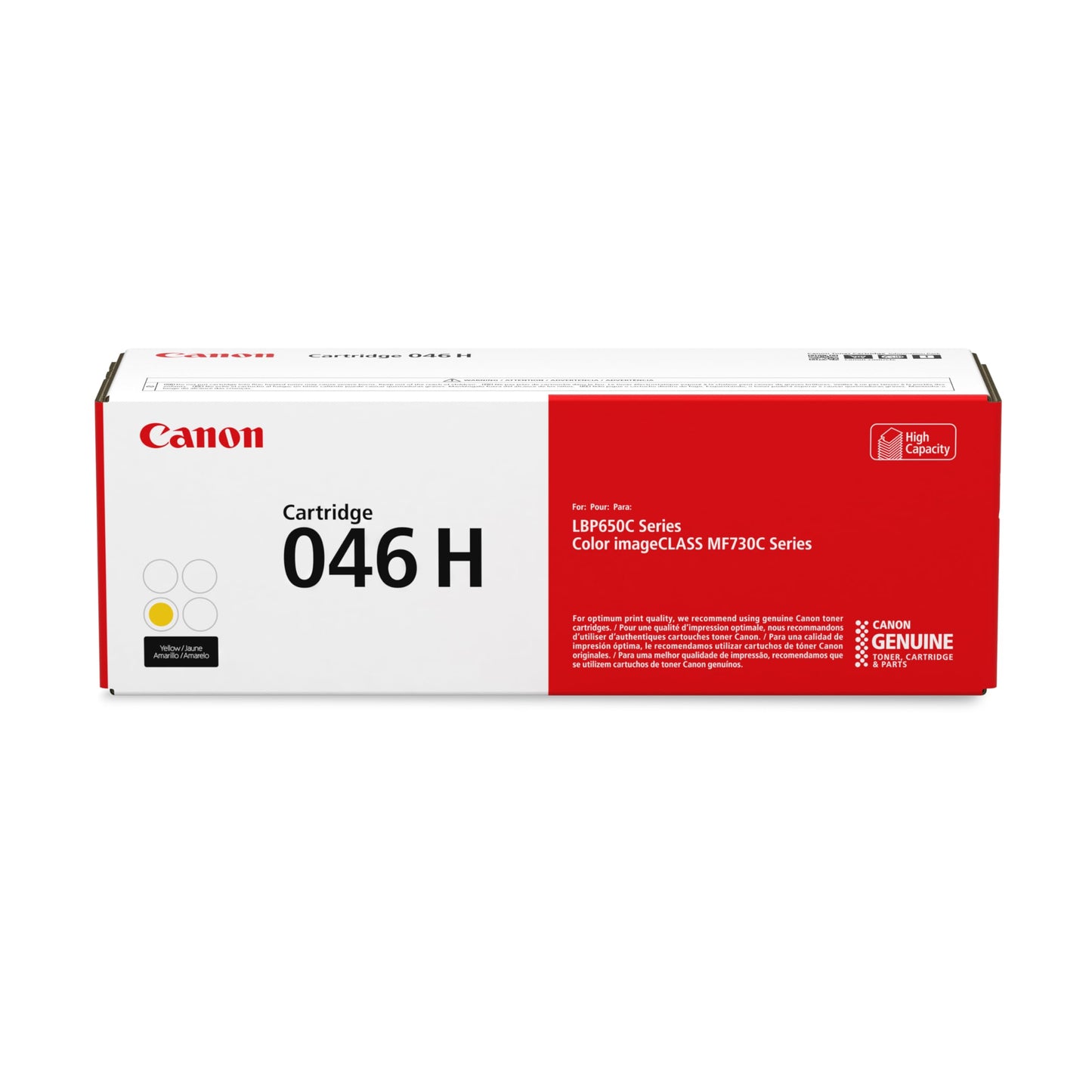 Canon Genuine 046 Yellow Toner Cartridge High Capacity Compatible with LBP654Cdw, MF731Cdw, MF733Cdw, MF735Cdw