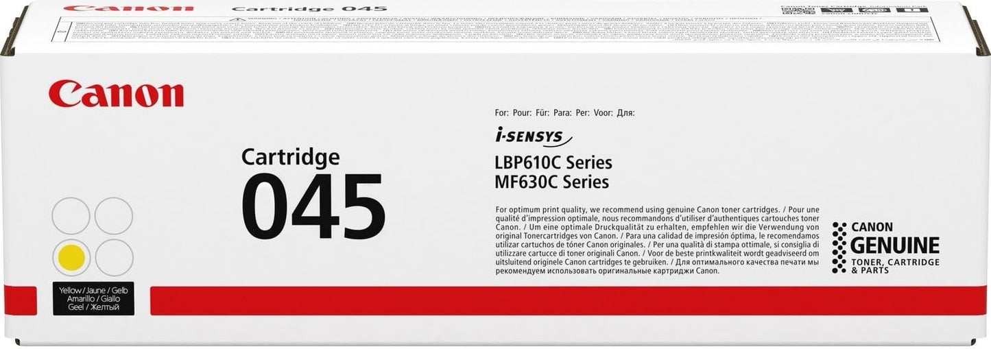 Canon Genuine 045 Yellow Toner Cartridge Compatible with LBP612Cdw, MF632Cdw, MF634Cdw