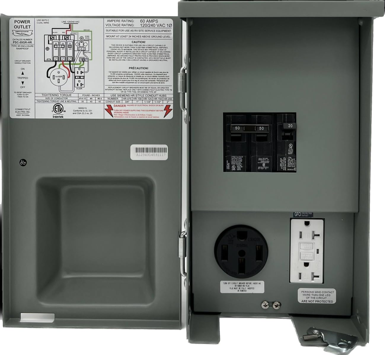 Connecticut Electric 50-Amp RV Panel CESMPSC55GRHR