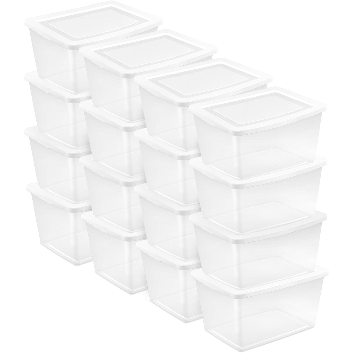 Sterilite 16-Pack 58 Quart Storage Box, Clear