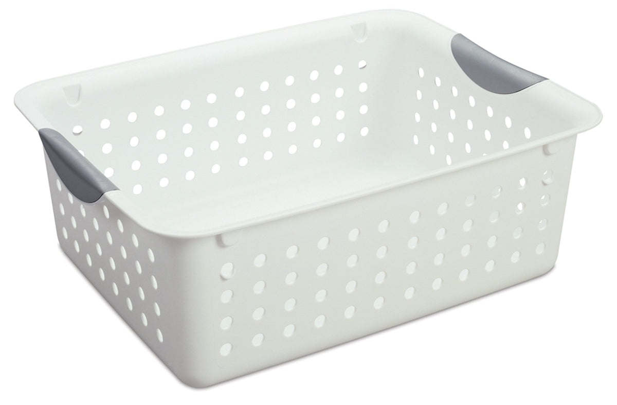 Sterilite 16248006, Medium Ultra Basket, 6-Pack,White with Titanium Inserts