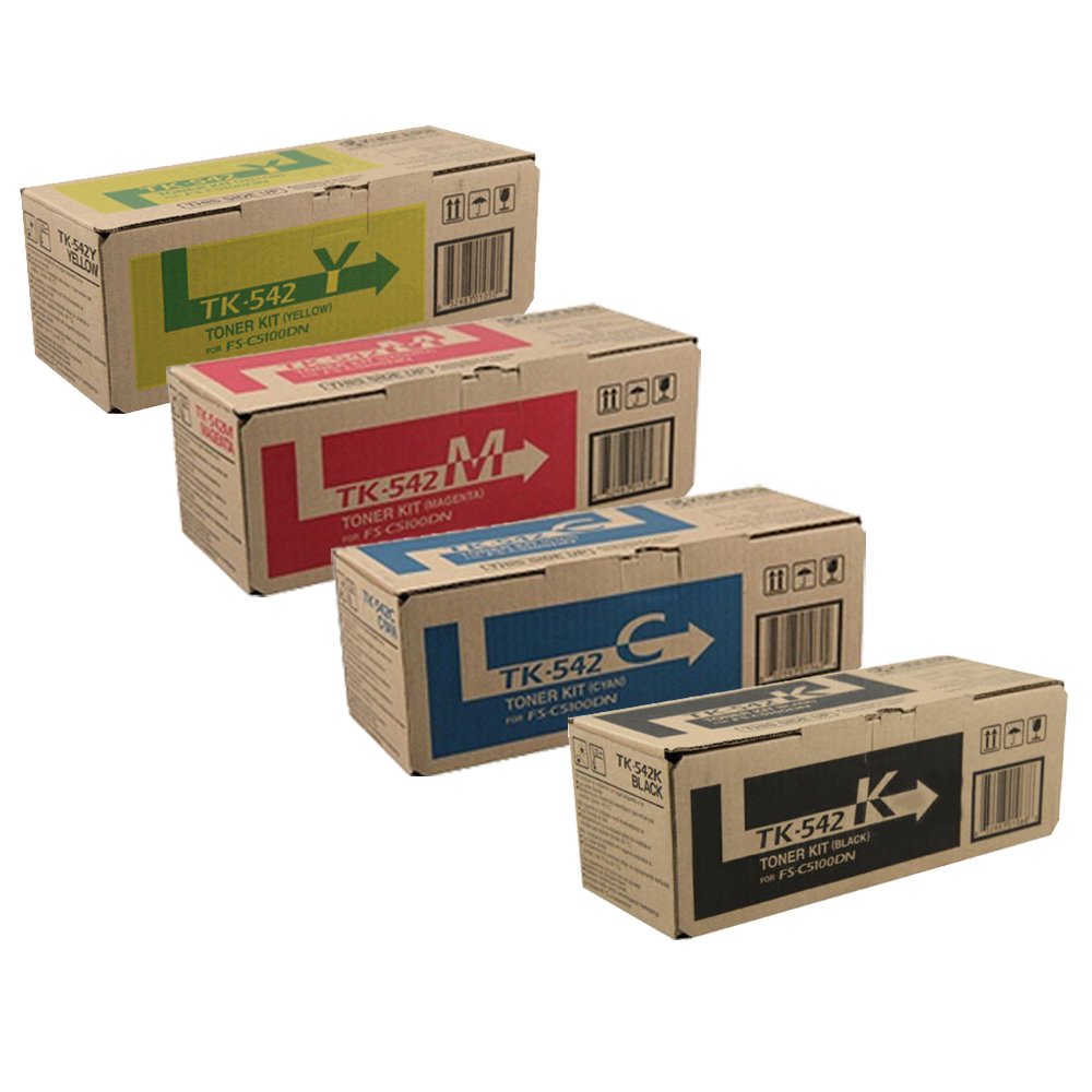 Kyocera TK542 (TK-542) 4-Color Toner Cartridge Set for FS-C5100DN