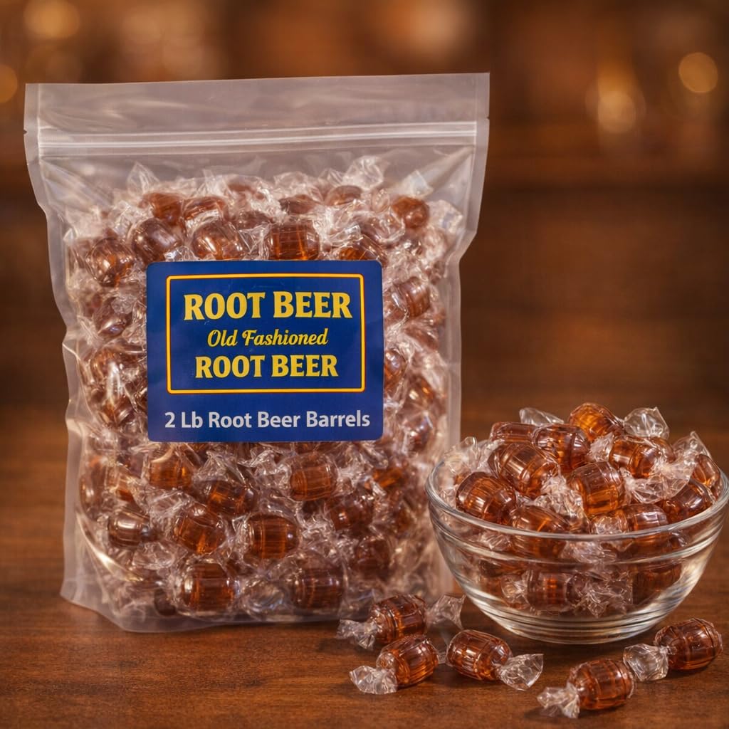 Root Beer Barrels Candy – 2 lb Bag, Classic Hard Candy, Sweet & Fizzy Root Beer Flavor