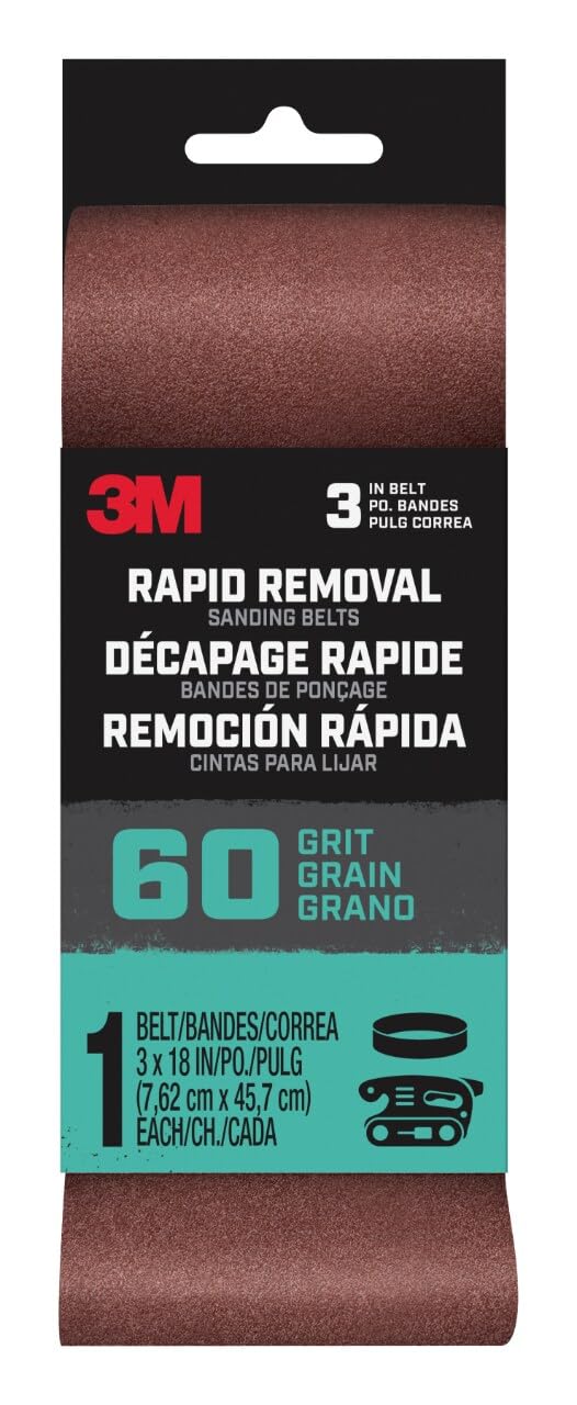 3M Rapid Removal Power Sanding Belt 3x18in 60 Grit