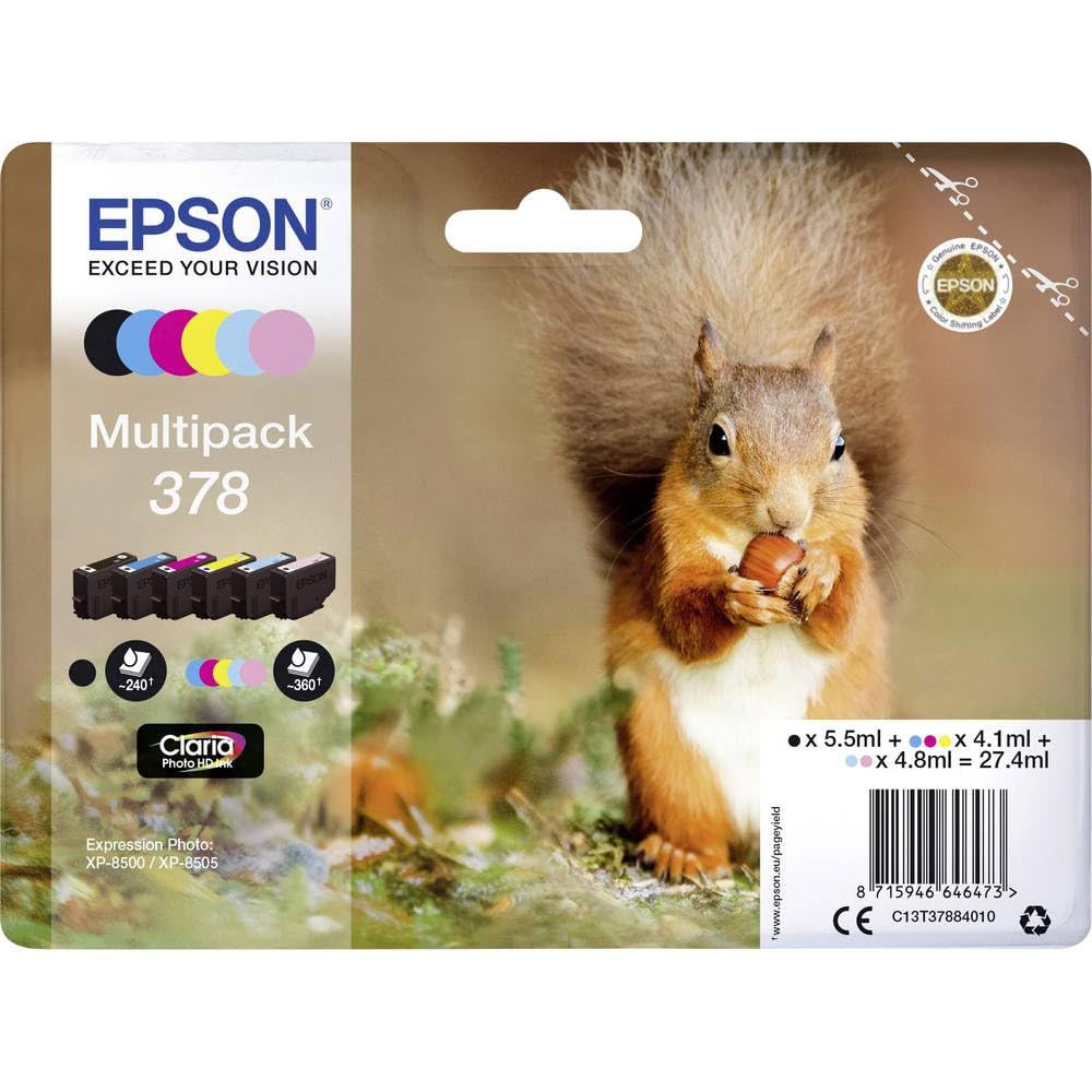 Epson 378 Squirrel Multipack 6-Colour Ink Cartridges