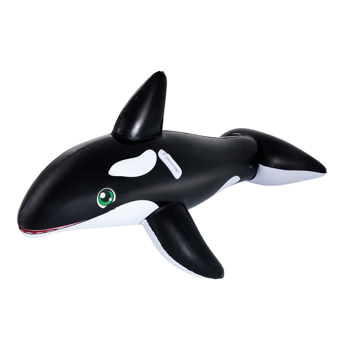 Splash & Play NT2691 Jumbo Whale 80" Inflatable Ride-On Pool Toy, Black