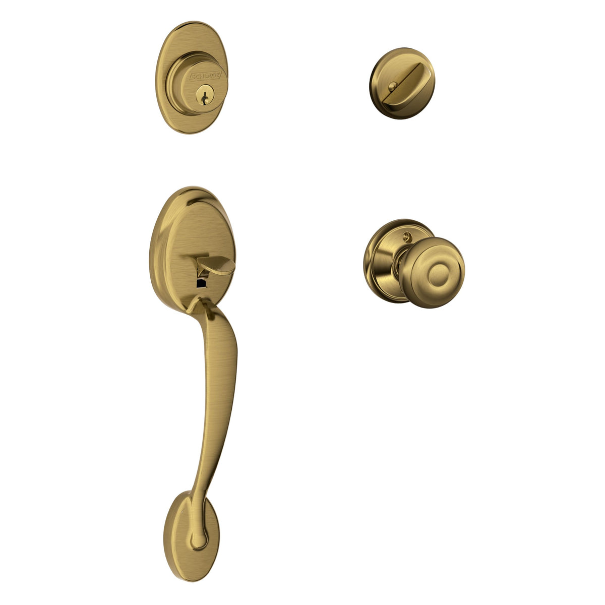 Schlage Plymouth Handleset & Georgian Knob F60 PLY 609 GEO