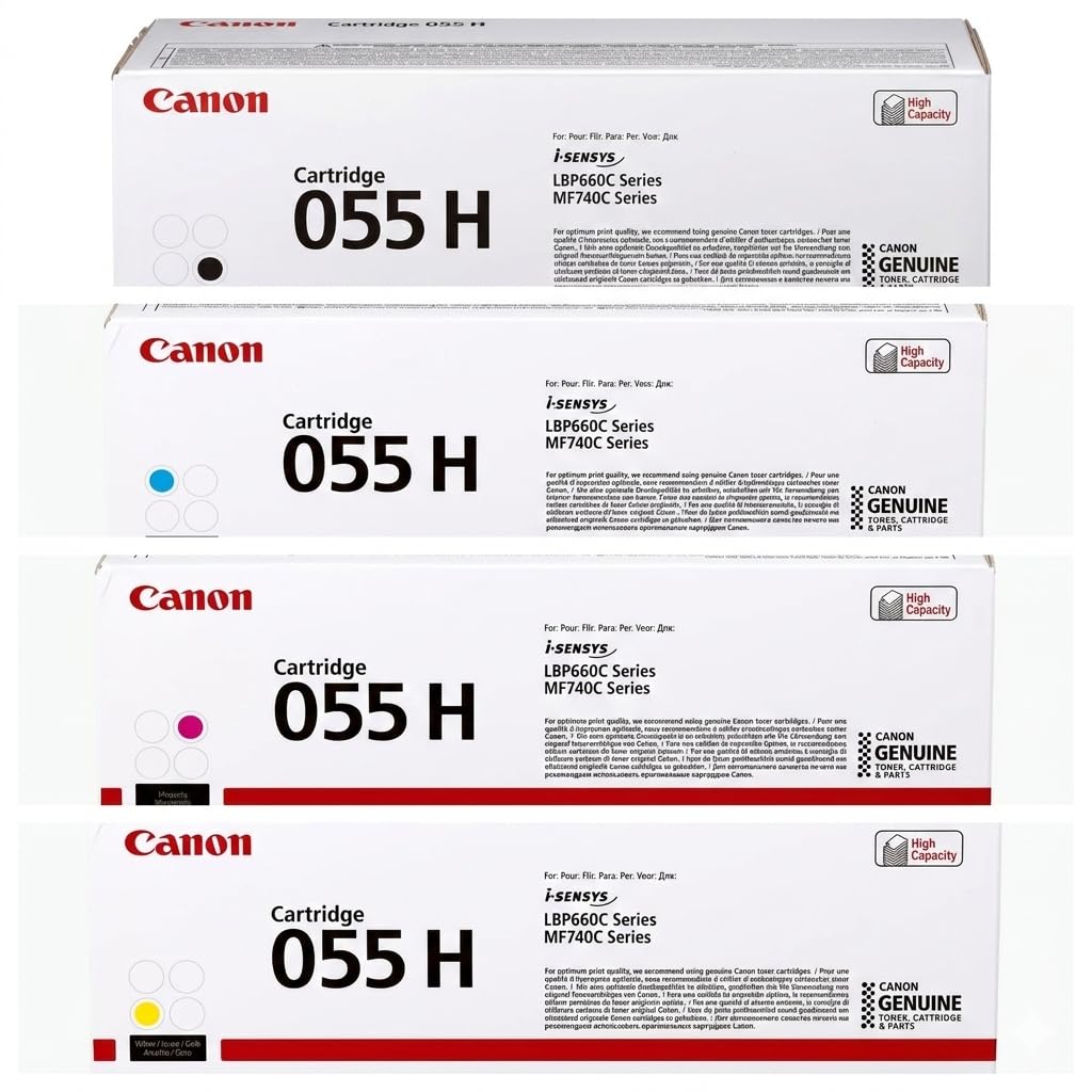 Canon Genuine 055 High Yield 4-Color Complete Toner Cartridge Set (CRG055HYCMYK)