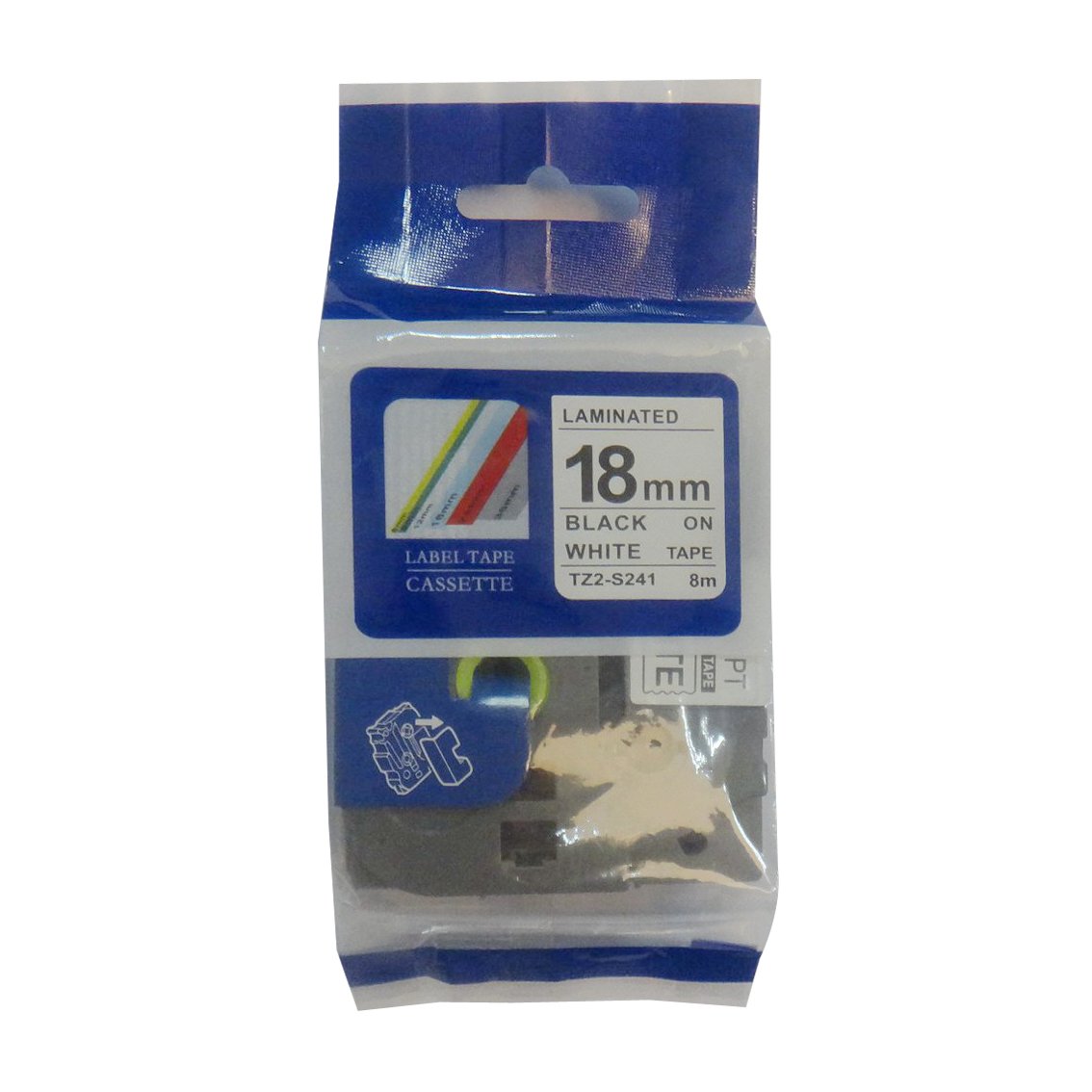 Brother TZe-S241 18mm (0.75 ) Black on White Strong Adhesive
