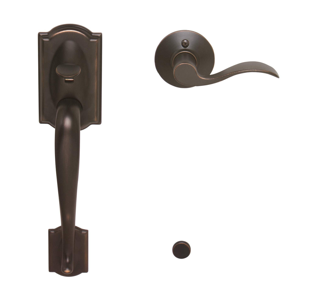 Schlage FE285-CAM-ACC-LH Camelot Lower Handleset Aged Bronze