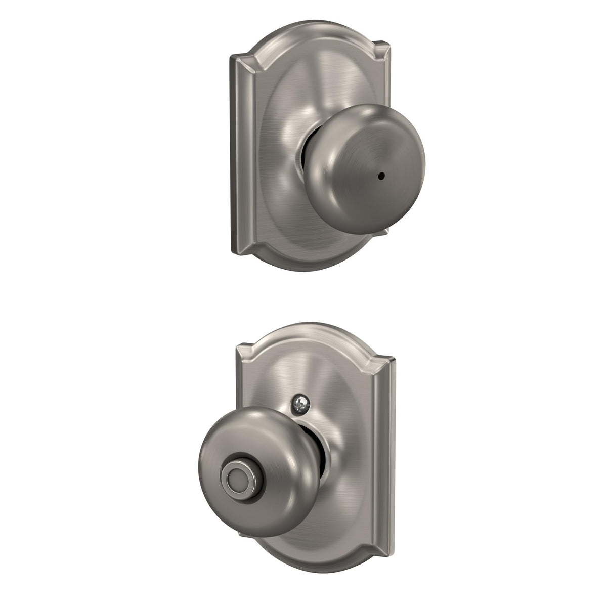 Schlage Plymouth Privacy Knob F40 PLY 619 CAM Satin Nickel