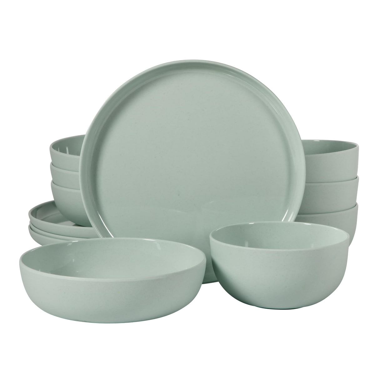 Gibson Home Candy Skies 12pc Dinnerware Set Green