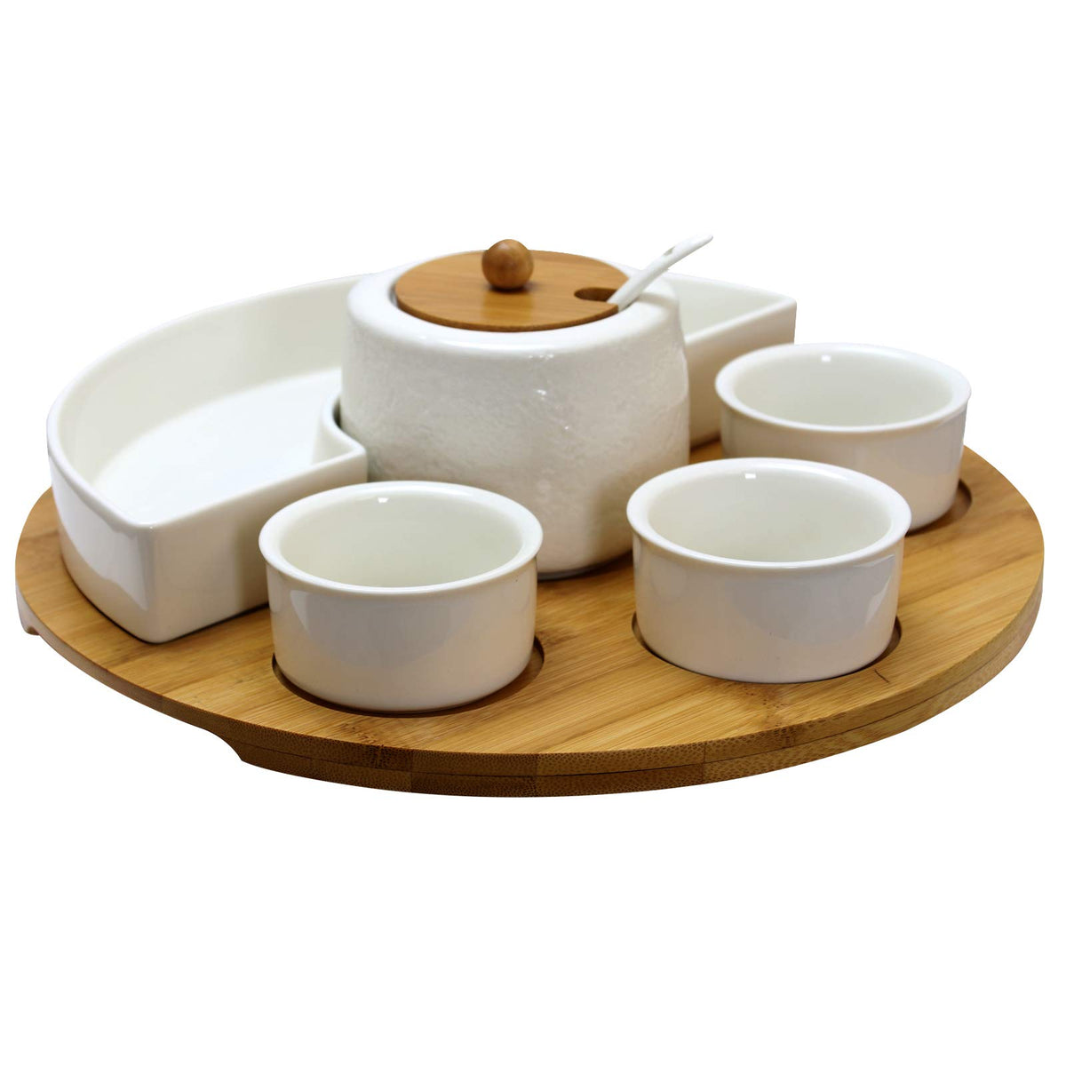 Elama Ceramic Stoneware Condiment Set, 8 Piece