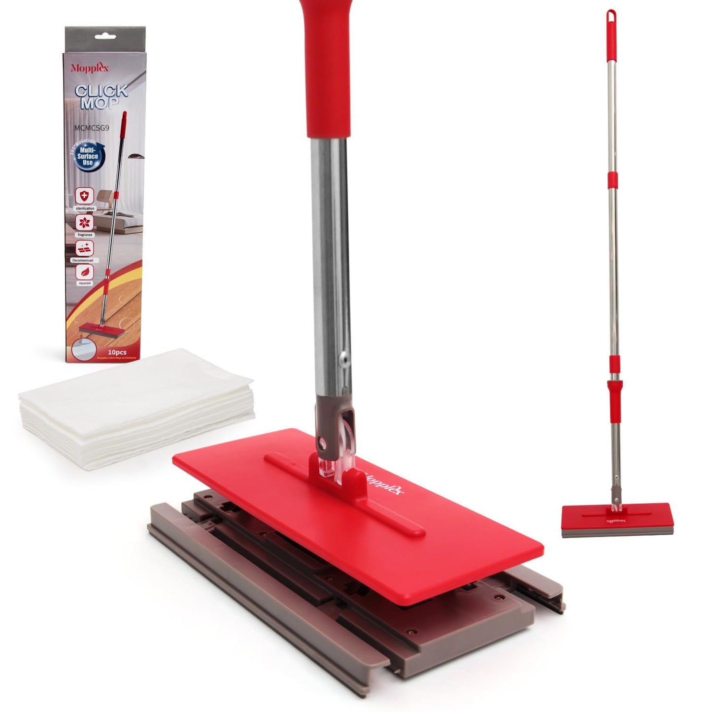Mopplex Floor Scrubber Mop with 10 Sheets
