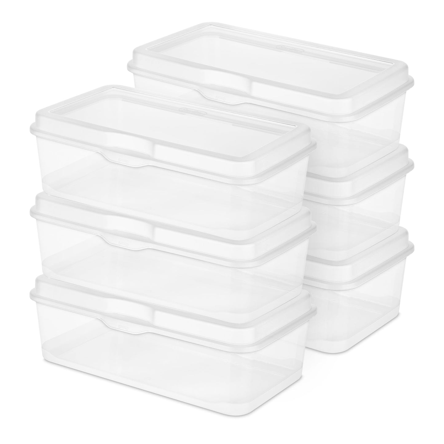 Sterilite Large FlipTop Plastic Storage Box 6-Pack