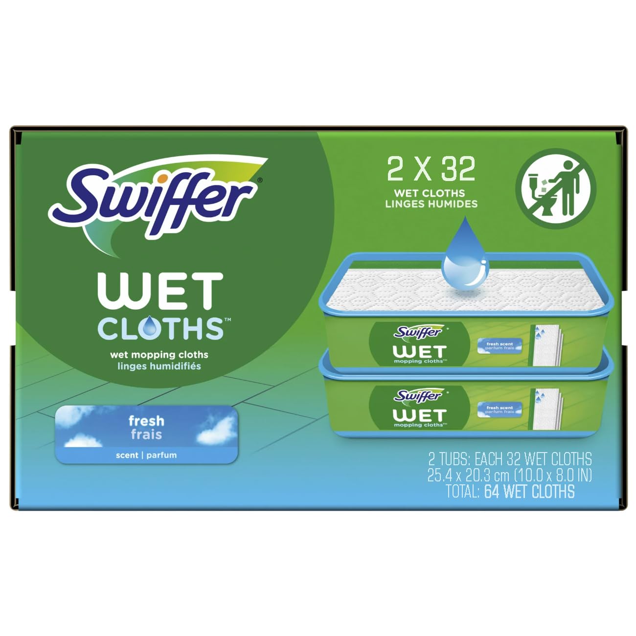 Swiffer Sweeper Wet Mopping Cloths 64 Count