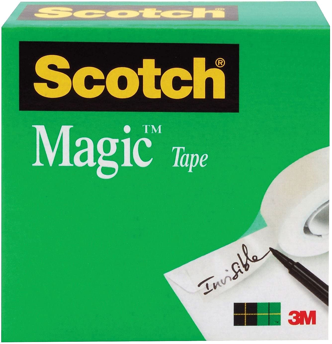 Scotch T963810 810 Magic Tape, Permanent, 2.5 mil, 72 yd. Length x 0.5" Width, Clear