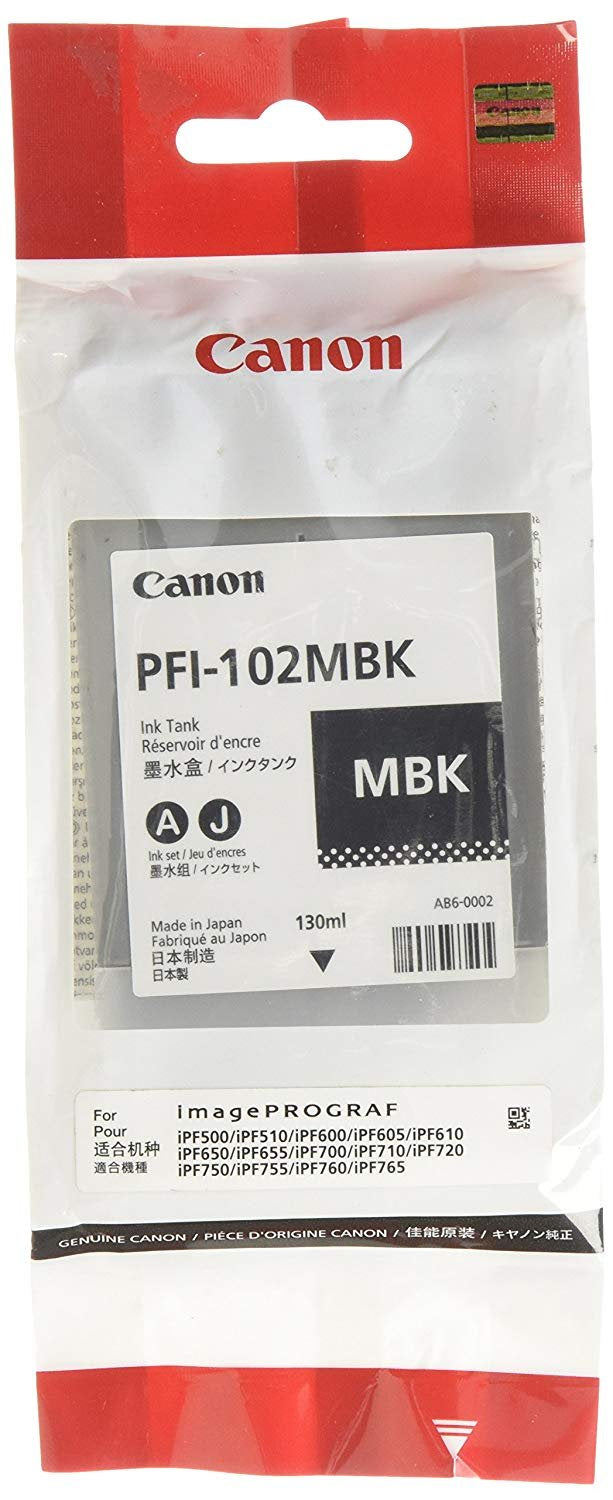 Canon 0894B001AA Ink Tanks, 130ml, Matte Black - in Retail Packaging