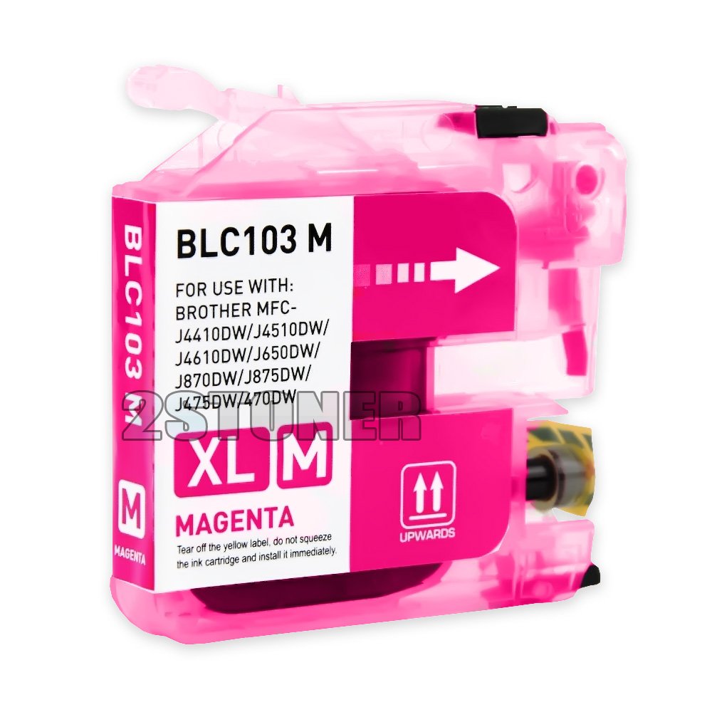 Brother LC103M High Yield Ink Cartridge Magenta -1 Pack in Retail Packing