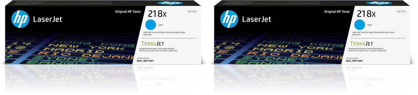 HP 218X Cyan Toner Cartridge W2181X Pack of 2