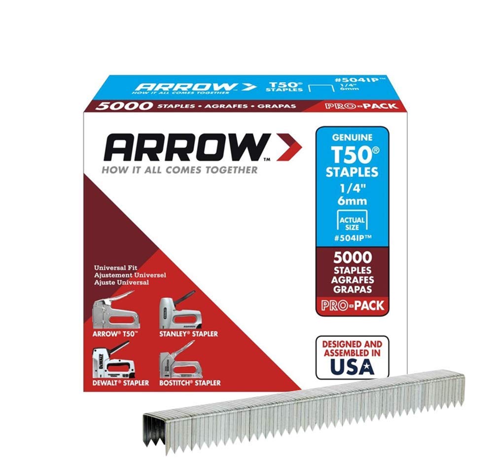 Arrow T50 1/4-Inch Staples 504IP 20,000 Pack