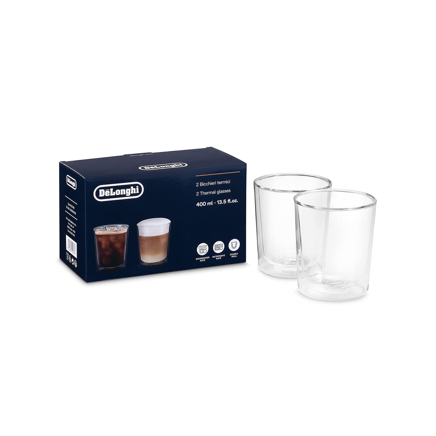 De'Longhi DLSC318 Thermal Glasses 13.5 fl oz Set of 2