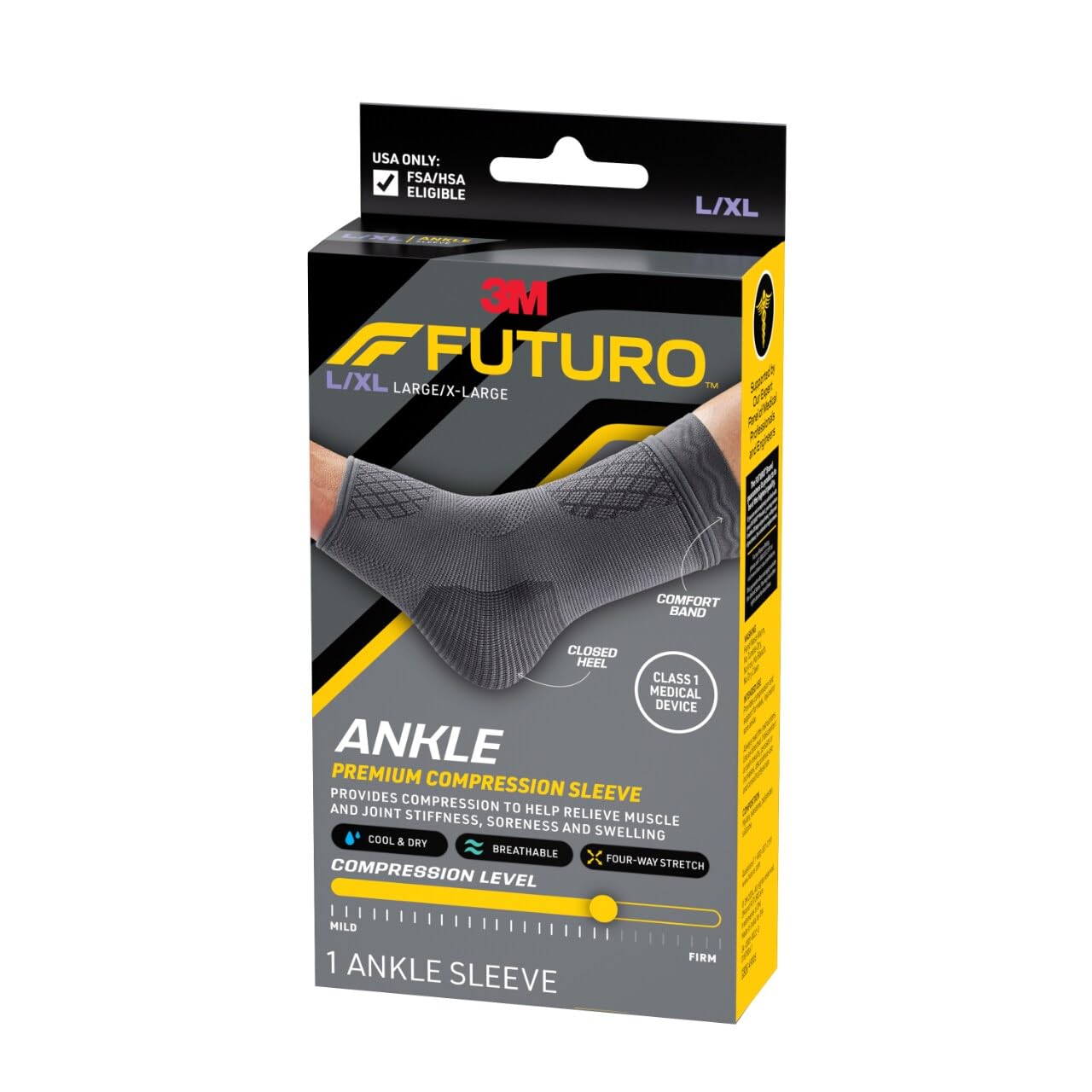 3M FUTURO Premium Compression Ankle Sleeve L/XL