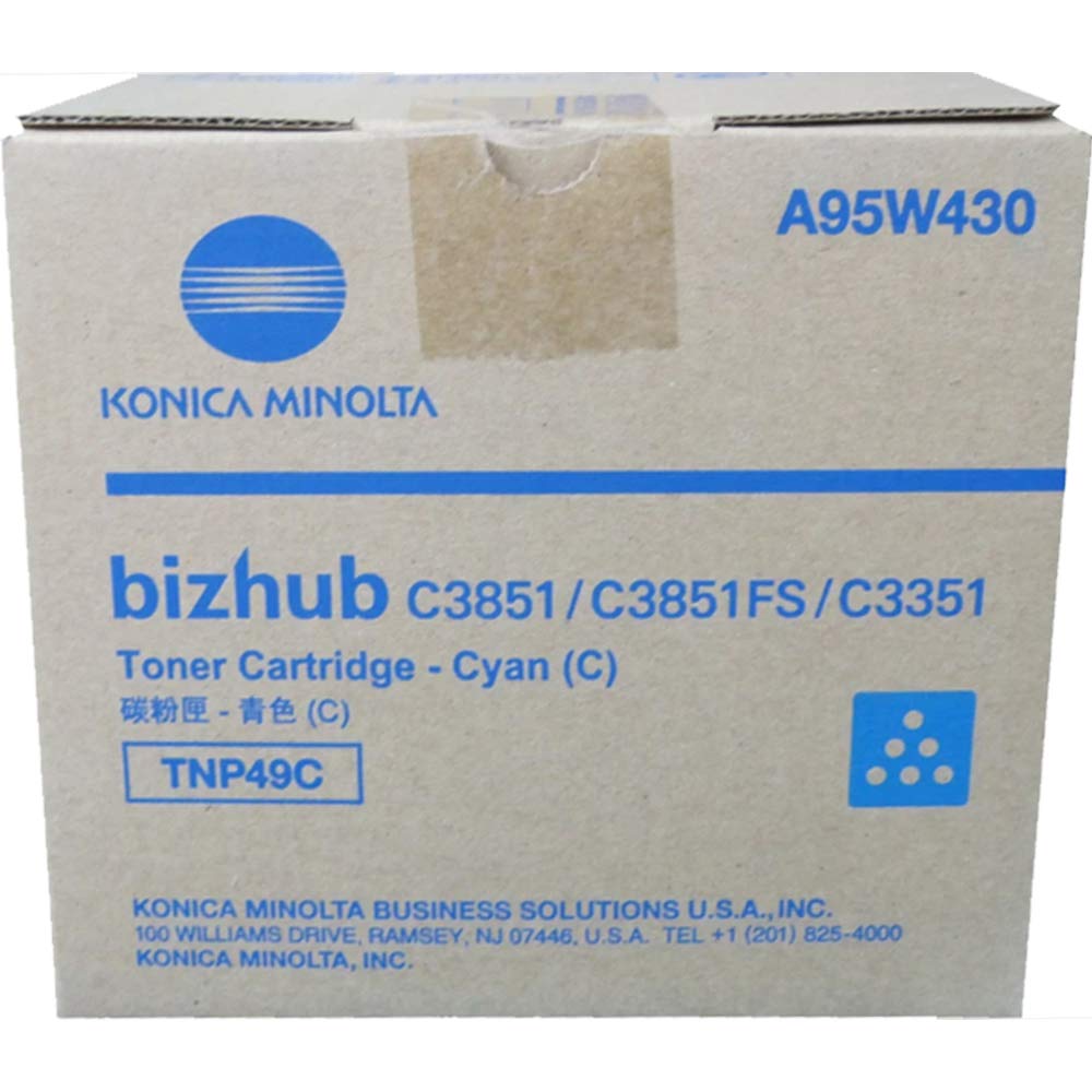 Konica Minolta TNP-49C Cyan Toner Cartridge 12K Yield