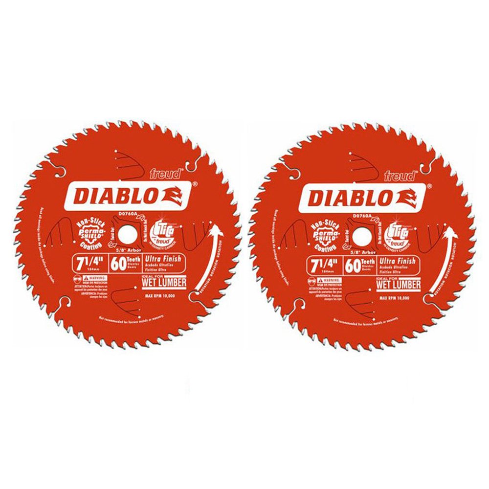 Diablo D0760A 7-1/4" 60T Saw Blade 2 Pack