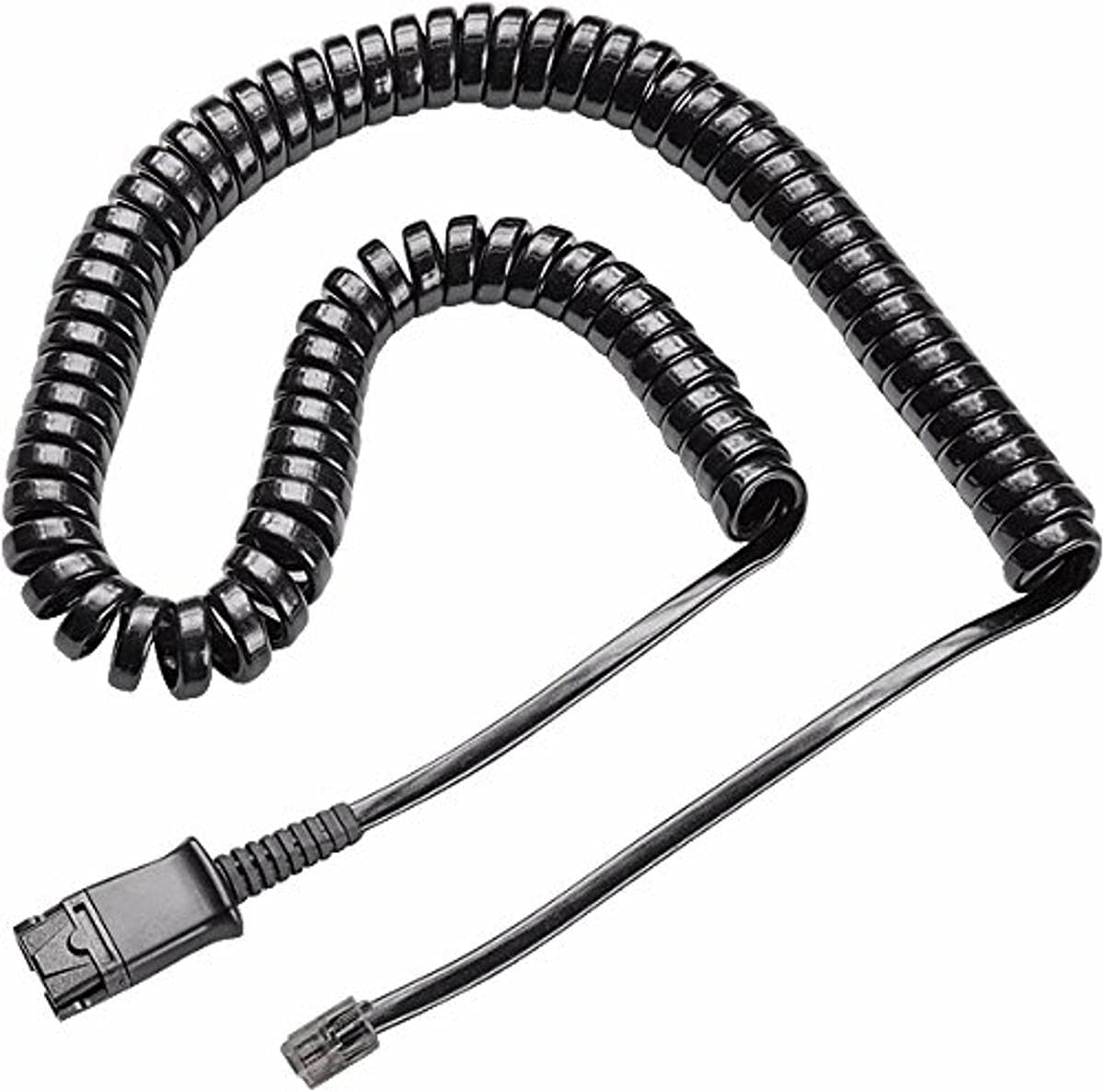 Plantronics U10P-S Headset Cable, coil cord to QD modular plug