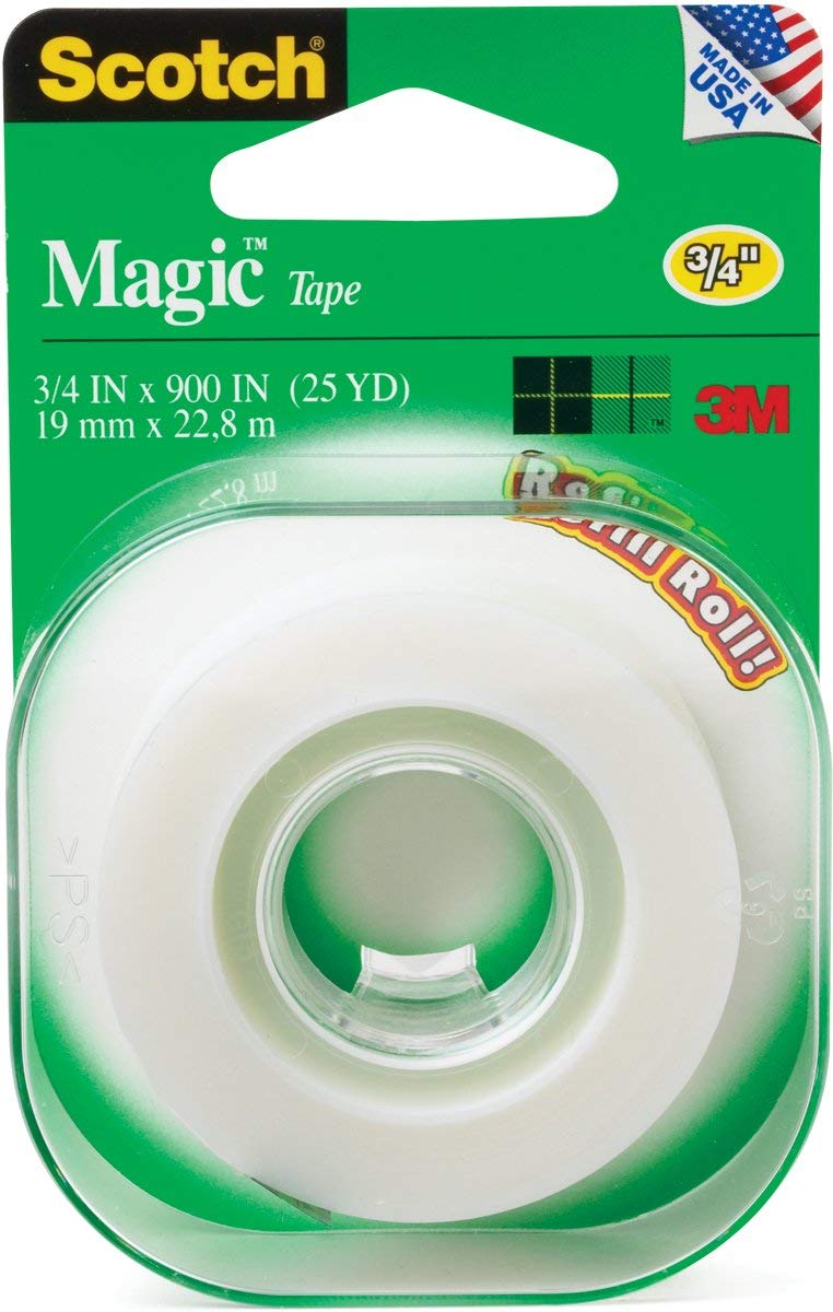 Scotch Magic Tape, Invisible, Repair Christmas Cards and Use as Holiday Gift Wrap Supplies for Christmas, 1 Tape Roll