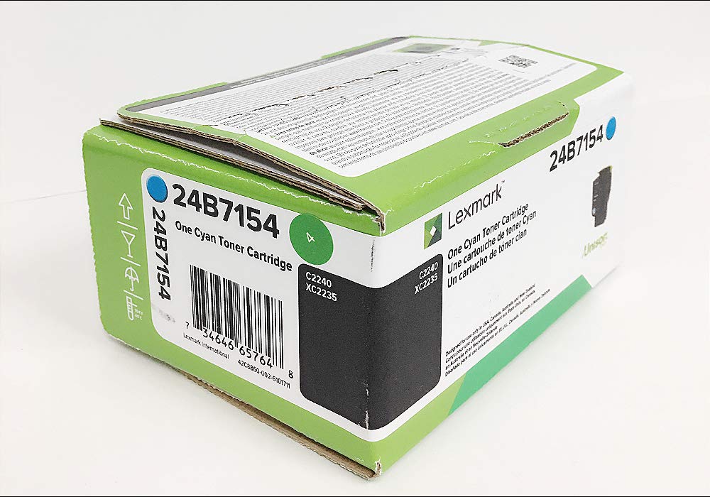 Lexmark 24B7154 C2240 XC2235 Toner Cartridge (Cyan) in Retail Packaging