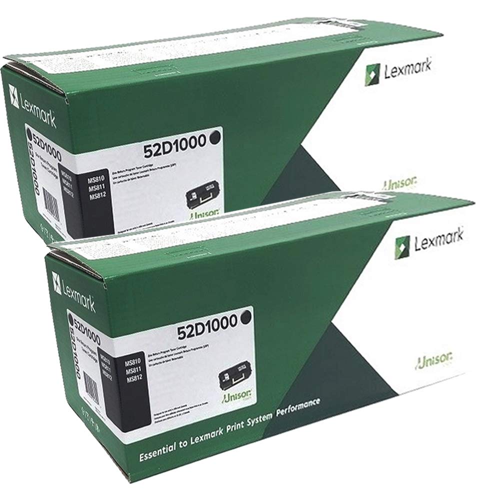 Lexmark 52D1000 (LEX-521) Toner, 6000 Page-Yield, Black, Sold as 2 Each