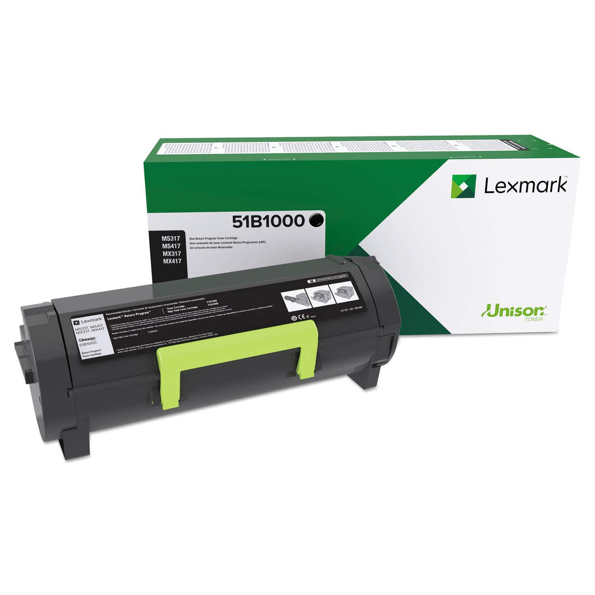 Lexmark 51B1000 MS317dn MX317dn MS417dn MX417de MS517dn MX517de MS617dn MS617de Return Program Cartridge Toner
