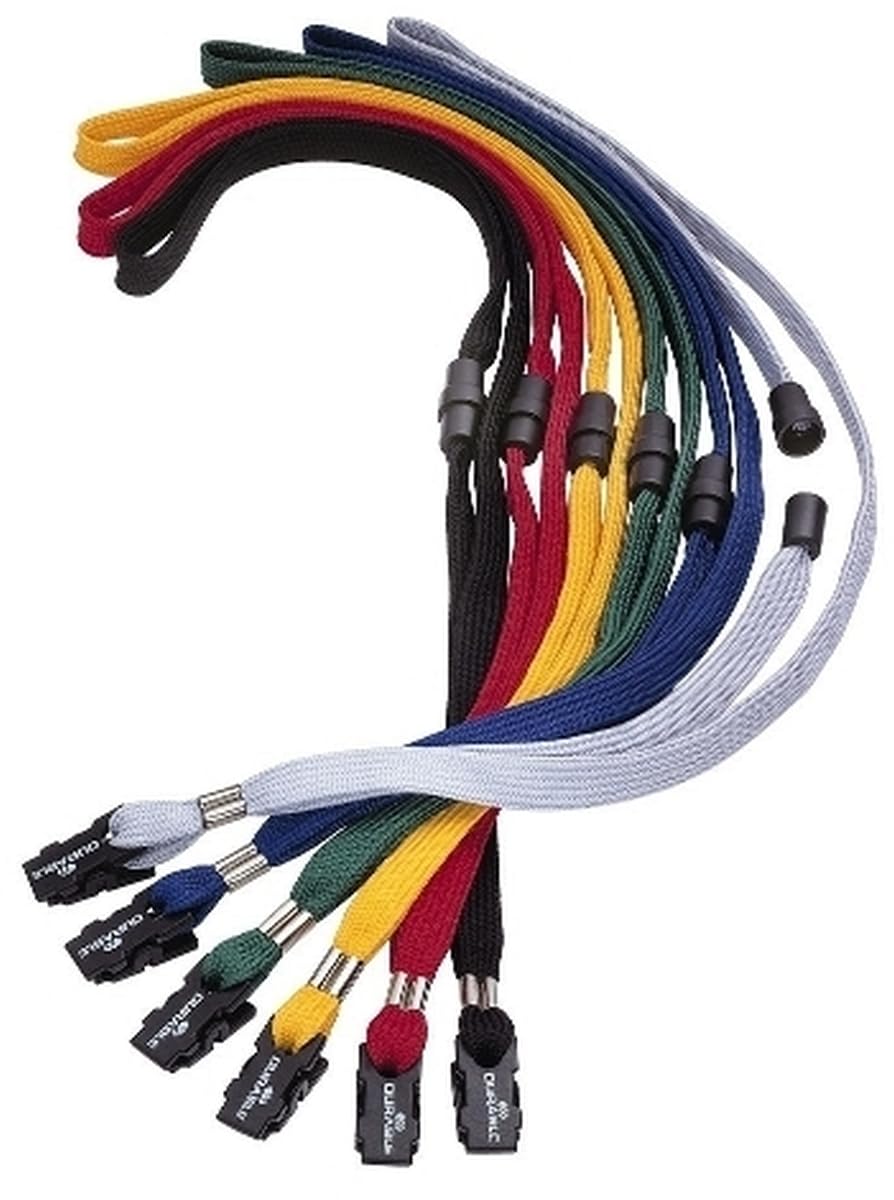 Durable Textile Lanyard 10mm Grey Pack of 10